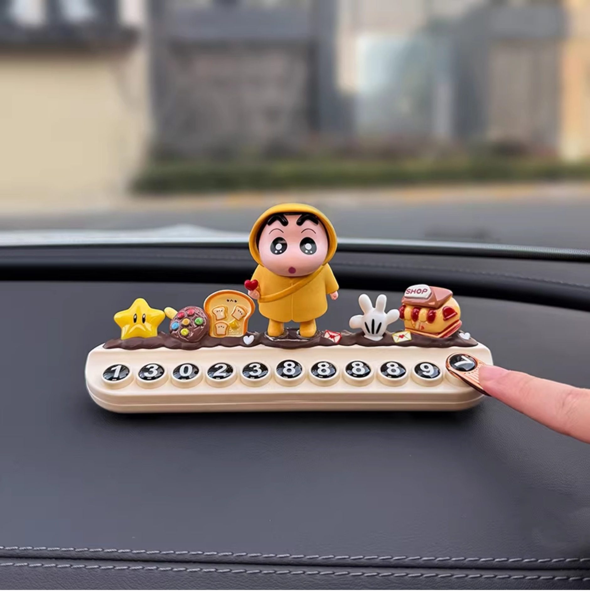 2026 New Model Crayon Shin-Chan Temporary Parking Number Plate for Moving the Car, with a Phone Number That Can Be Hidden on the Car