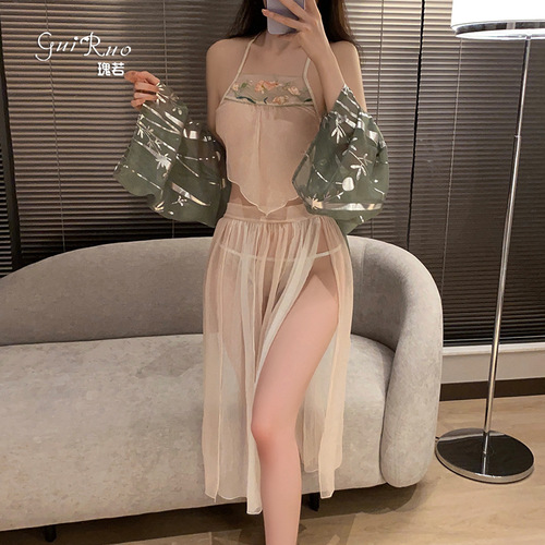 Elegant and Romantic, Classic Sexy Hanfu, Sheer Temptation, Pure Desire, Women's Sleepwear, Uniform Set 3043