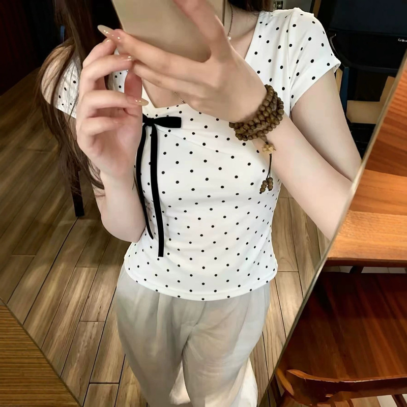 American Retro Long-Sleeve T-Shirt for Women, New Autumn and Winter Design, Niche Style, Slim Fit, Fashionable and Versatile Top, Trendy on Instagram