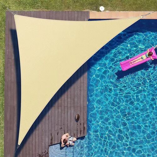 Outdoor four corner sunshade sail triangular sunshade cloth garden courtyard waterproof canopy balcony swimming pool sunshade net multi-color