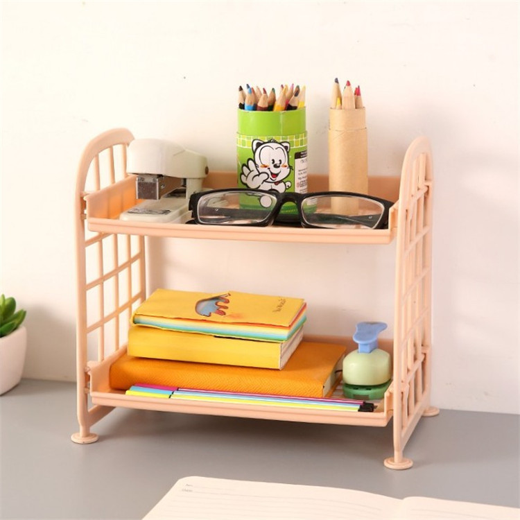 Storage Plastic Cosmetic Desktop Organizer Kitchen Double-Layer Draining Storage Rack Bathroom Rack Bathroom Cabinet No Drilling Required