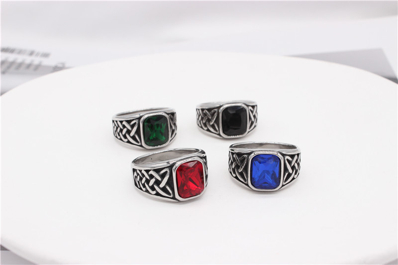10, 12, 7 Ring Size Hip-Hop Square Titanium Steel Men's Rings
