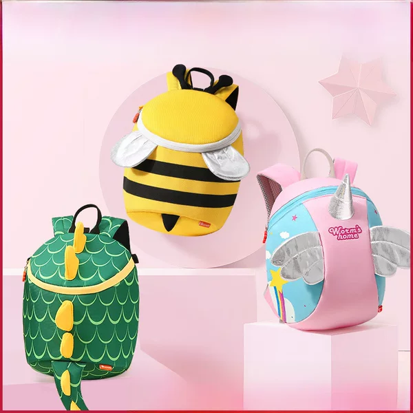 Kindergarten Schoolbags for Boys and Girls Aged 1-3-6 Years Old, Cartoon Backpacks for Kidsren Traveling Abroad