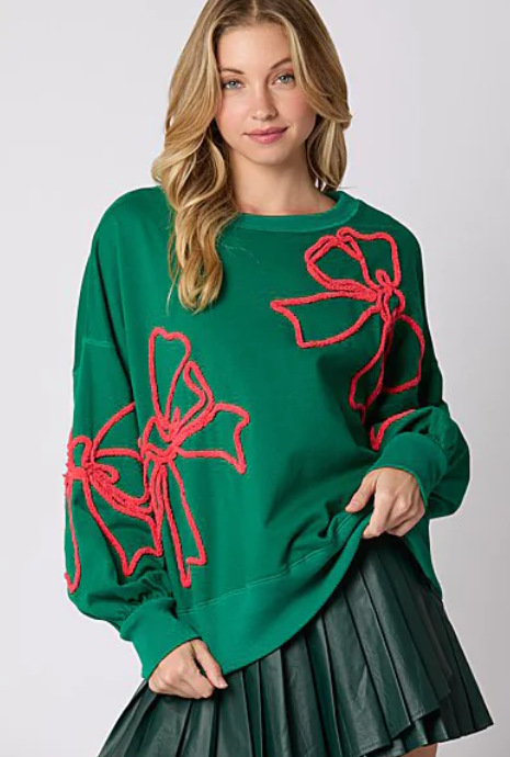 Women's Casual Bow Detail Mid Length Sweatshirt For Everyday Wear_voghion.com