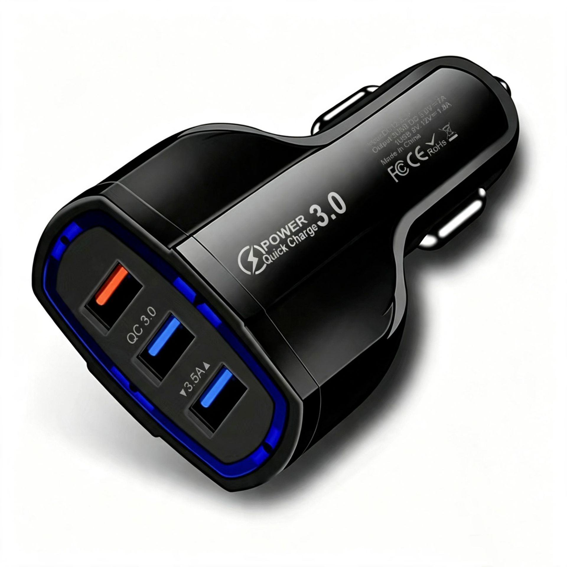 Intelligentes Kfz-Ladegerät von der Quelle mit Dreifachfunktion – 3-USB-Autoladegerät für Mobiltelefone – Grenzüberschreitender Großhandel