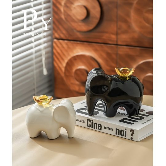 Nordic Modern High-end Light Luxury Wine Cabinet Xiang Yun Bao Da Xiang Ornaments Ji Xiang Decorations Living Room Entrance Office