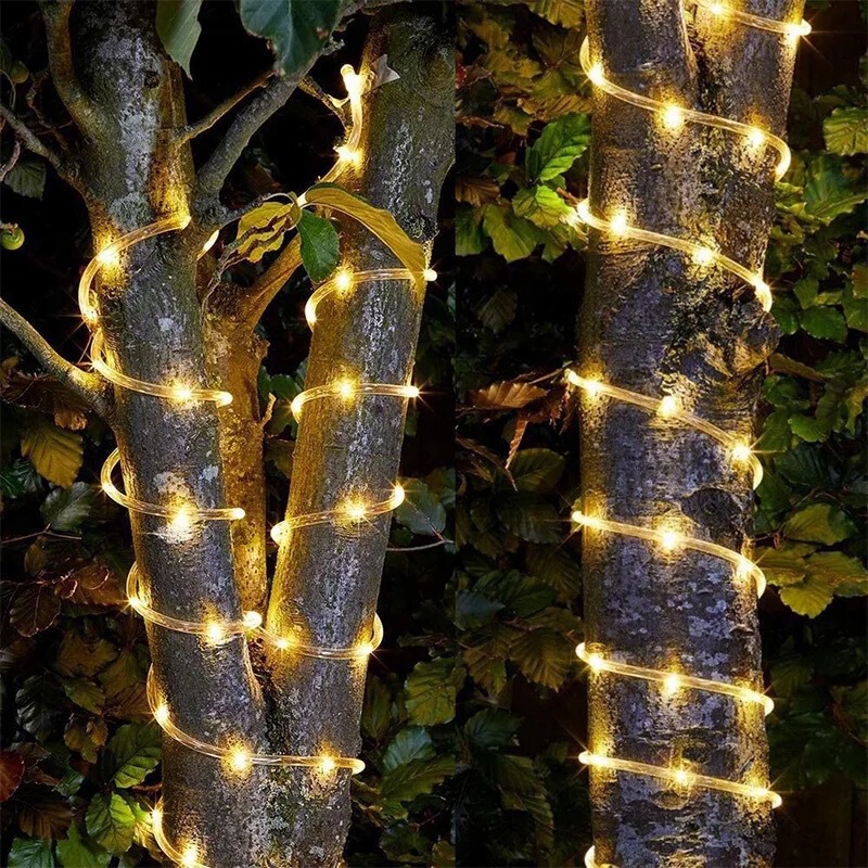 Led Solar Tube Light Outdoor Waterproof Courtyard Garden Lighting Tree Lamp Pvc Copper Wire Light String Light Strip