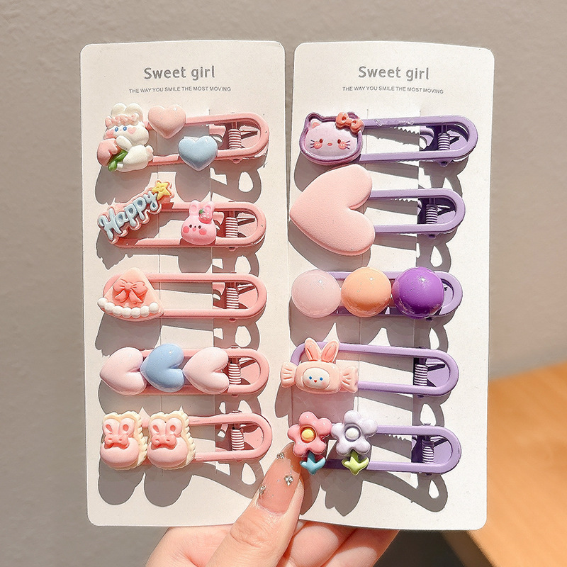 2024 nuevo clip BB de color lindo clip de cabello de boca de pato chica lateral clip de frange para niños tocado tarjeta de cabello rotura