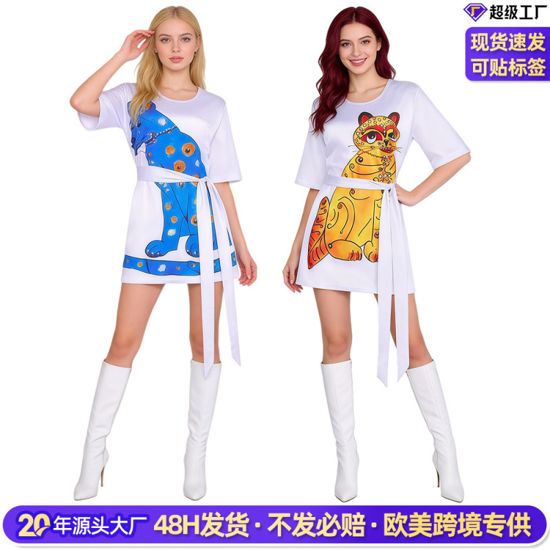 5 Cross-Border Abba Band Cosplay Costumes 70S Retro Disco Stage Performance Costumes Halloween Costumes
