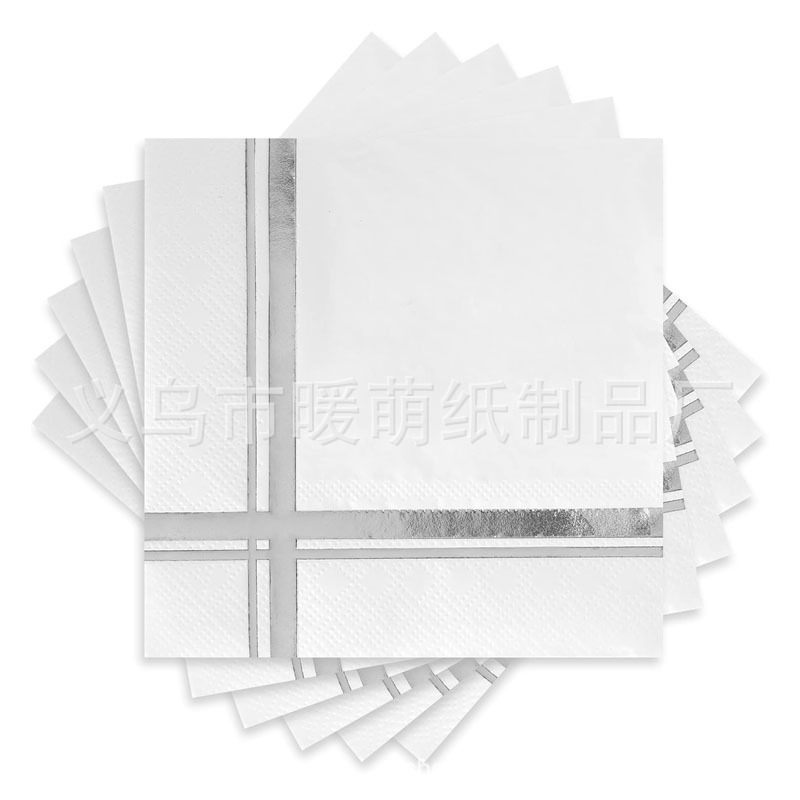 흰색 배경 뜨거운 실버 줄무늬 [20 장/가방]