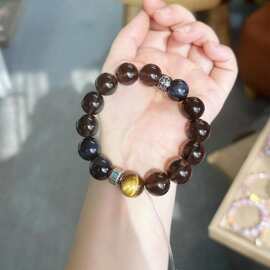 25.3.24 男款 茶晶 虎眼石 钛钢