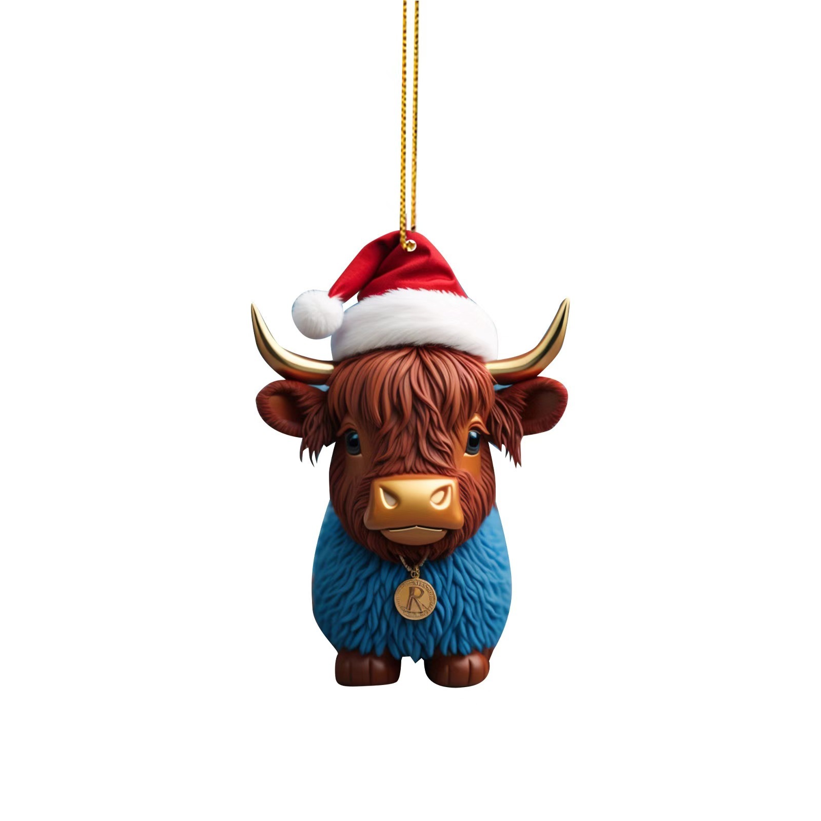 Cute vaca de Navidad automóvil acrílico colgante decoración del árbol de Navidad colgante decoración del hogar image 5