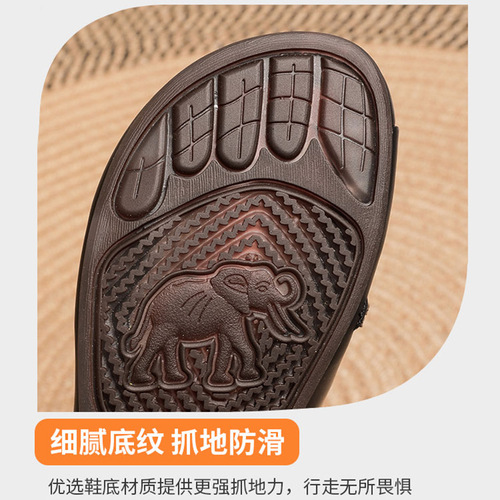 Spring and Autumn New Mother Shoes Genuine Leather Mid-Age Women's Single Shoes Soft Sole Women Comfort Flat Casual Elderly Leather Shoes Calf Sole