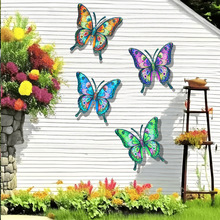 跨境新款铁艺蝴蝶户外花园壁挂金属工艺品挂件装饰品厂家一件代发