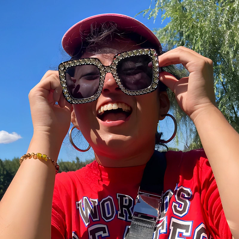 Retro Square Sunglasses, Multicolour European Style, Oversized Rhinestone Frame