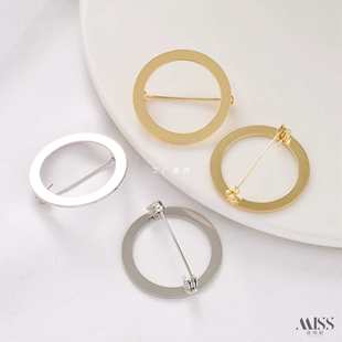 14K gold-wrapped color retaining ring brooch hollow round pin chest buckle diy handmade corsage jewelry accessories basic material