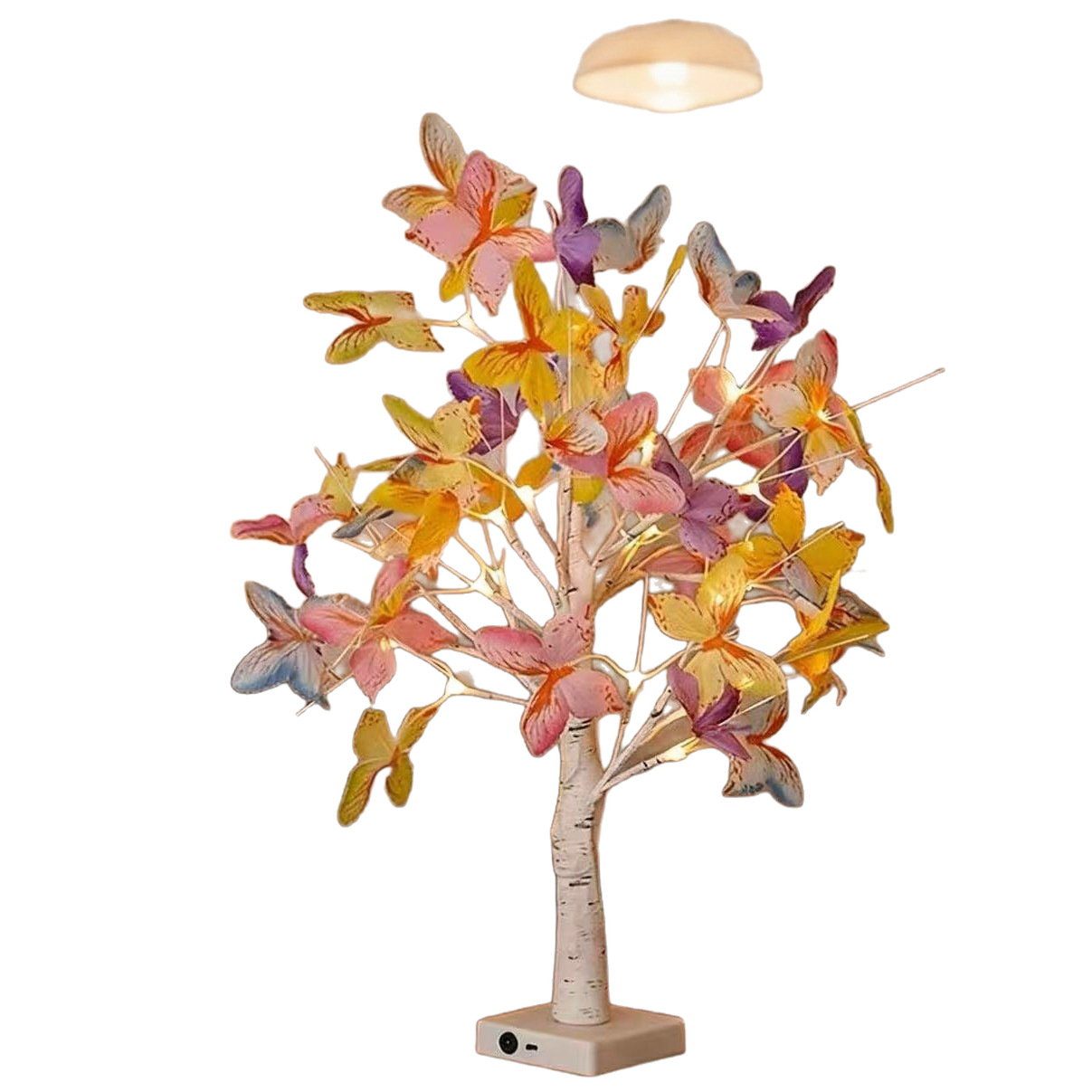 Inswind colorido árbol de mariposa red dormitorio cabecera de la cama atmósfera luz nocturna árbol luminoso decoración del hogar adornos al por mayor