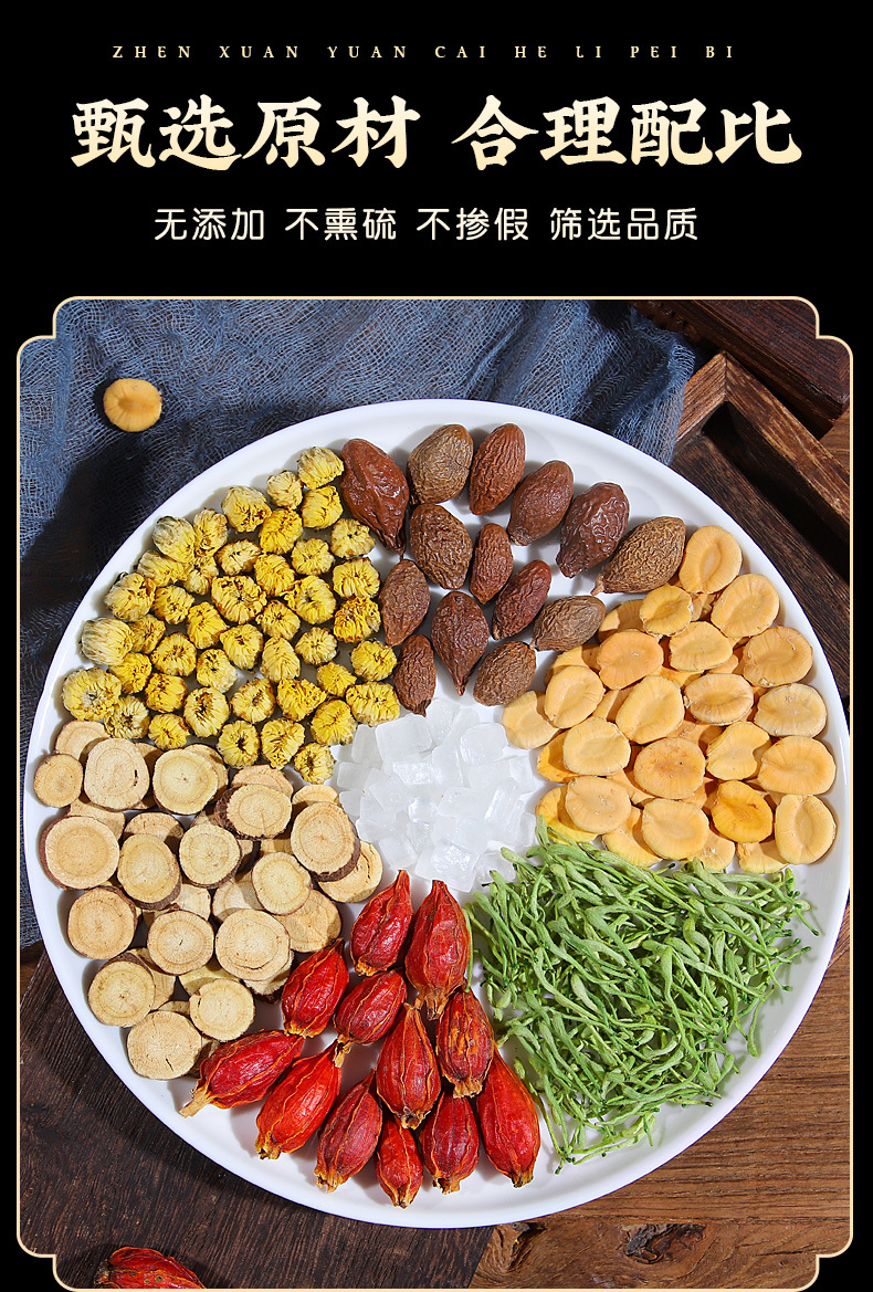 Luo Han Guo Loquat Style Herbal Tea Blend with Pang Da Hai and Chrysanthemum 200g Box specifications