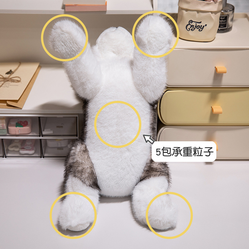 Linda muñeca husky peluche cachorro linda almohada muñeca Erha muñeca regalo de cumpleaños para niños
