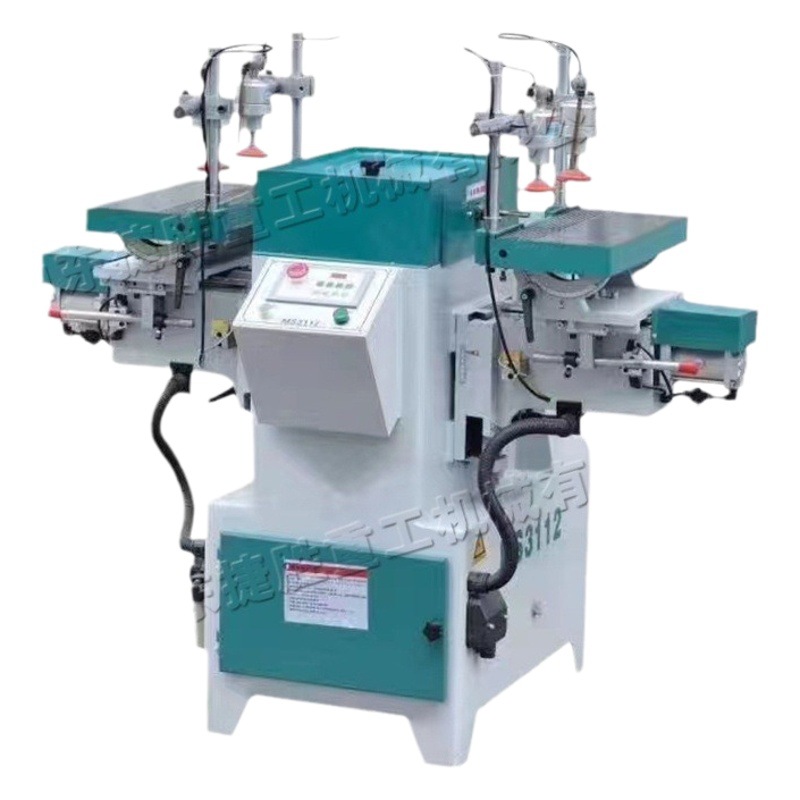 Horizontal de doble extremo espiga y máquina tragaperras carpintería Tenon automática máquina de perforación mesa y silla banco de escritorio de doble extremo de ranura de la máquina