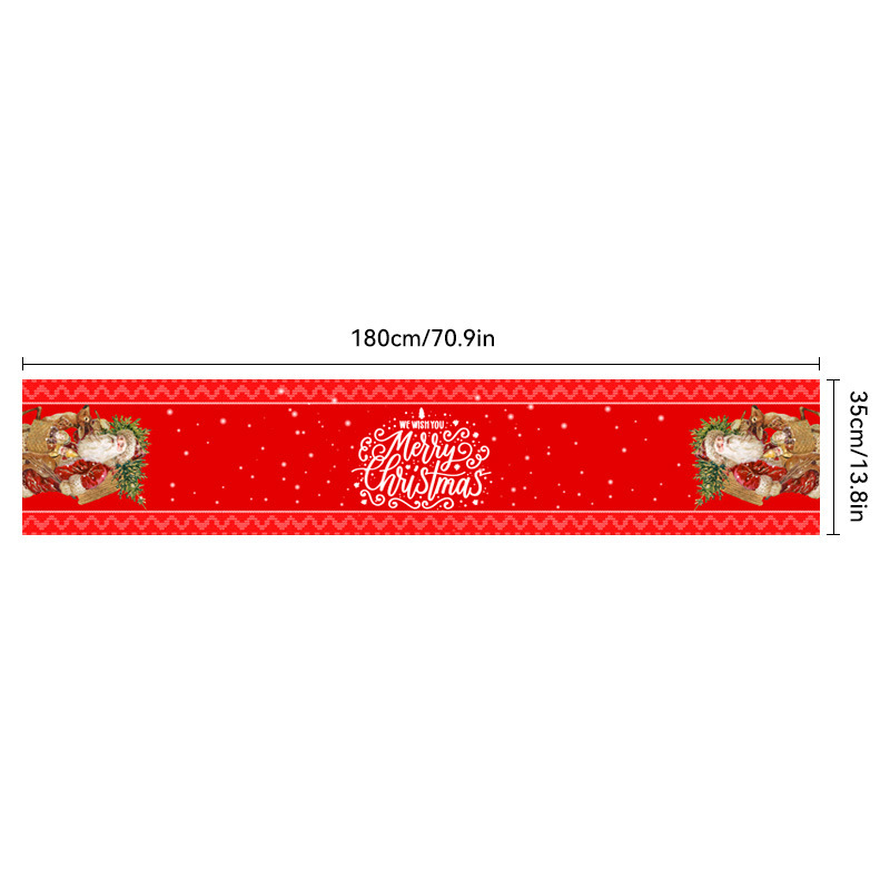 新しいクリスマステーブルクロス用品ポリエステルオックスフォード布テーブルフラグクリエイティブクリスマステーブルフラグテーブル装飾プリントフラグ|undefined