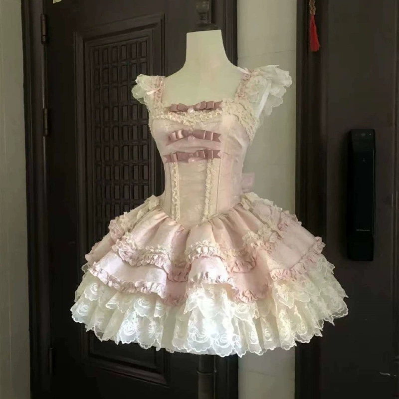 Кружевное платье, мини-юбка, стиль Lolita, Lolita Jsk