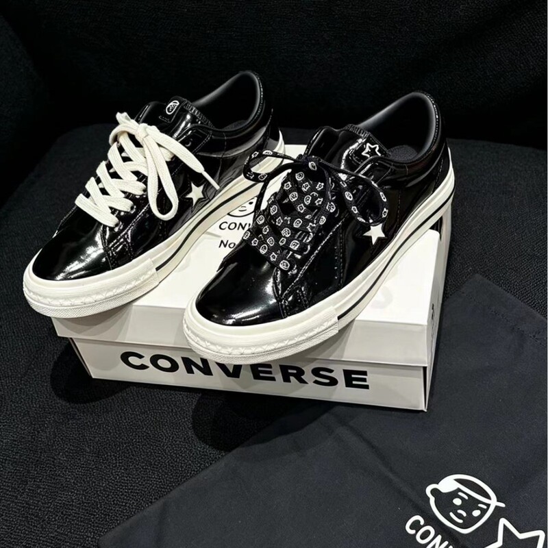 Converse ONE STAR95 versatile unisex non-slip low-top sneakers casual patent leather sports canvas shoes Converse ONE STAR95 versatile unisex non-slip low-top sneakers casual patent leather sports canvas shoes