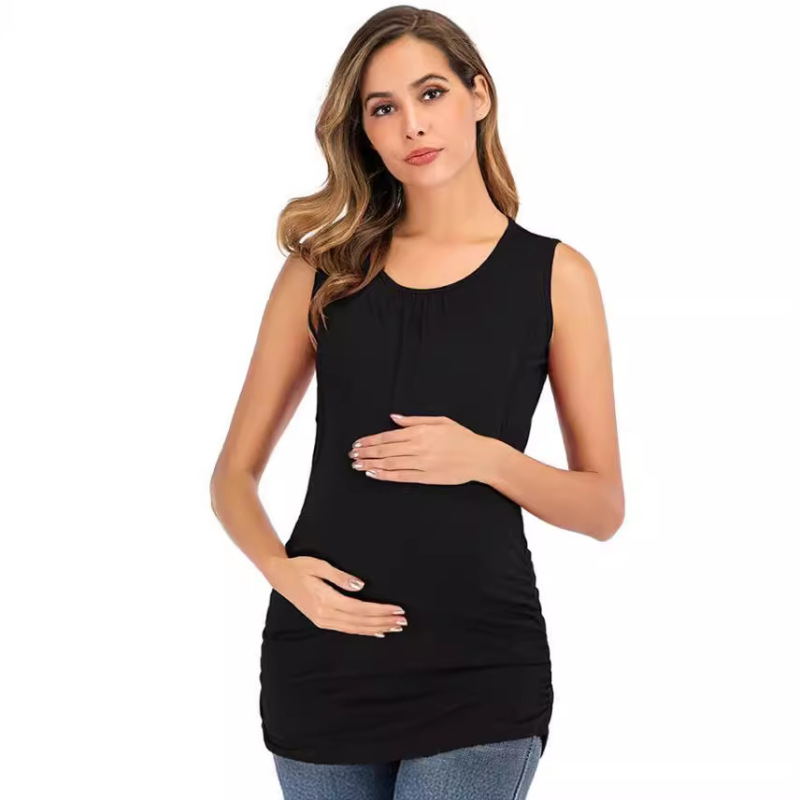 Cross-border exclusive for Amazon eBay explosions 2022 Europe and the United States new round neck solid color vest breastfeeding maternity clothes