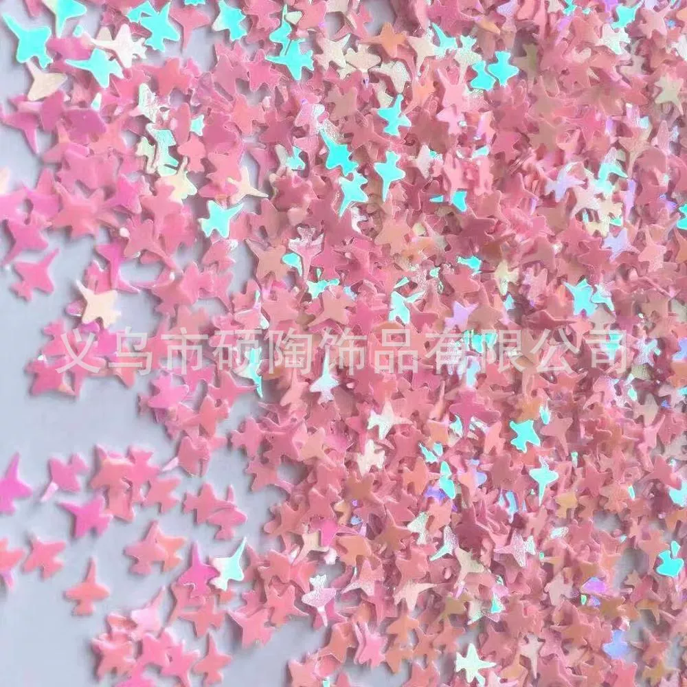 [5mmAB幻彩飞机亮片珠片各色 DIY配件水晶泥服装工艺品填充配件]