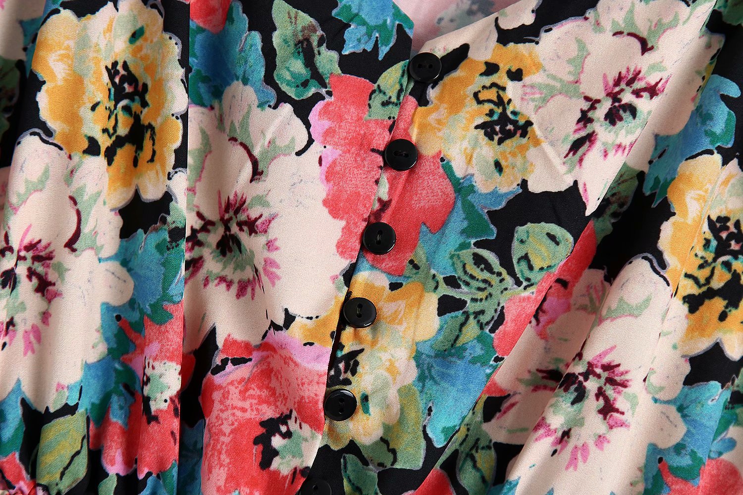 spring flower print short dress  NSAM48558