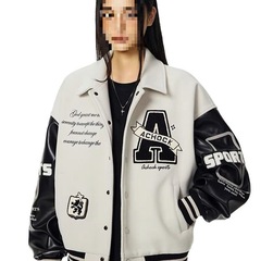 春秋季新款休闲复古刺绣夹克外套情侣2025新品美式棒球服男女同款