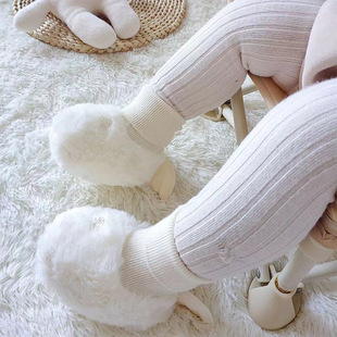 2021 Cotton Shoe Covers for Autumn and Winter, Baby Fleece-Lined Thickened Cotton Shoes, Soft-Soled Toddler Shoes and Socks, Non-Slip Coral Fleece