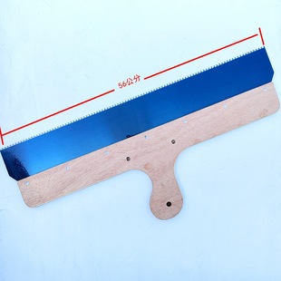 Cement self-leveling scraper hand-held wooden handle with toothed scraper self-leveling tooth rake 5mm rake self-leveling tooth scraper