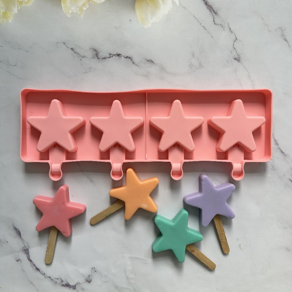4 líneas de pentacabezas helado 157 molde de silicona pastel helado pudín molde de postre jabón utensilios