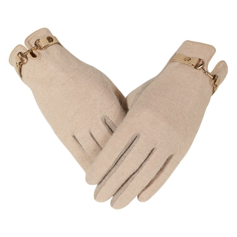 Otoño e invierno guantes de lana de felpa de estilo coreano lana de felpa a prueba de frío a prueba de viento forro de lana engrosada pantalla táctil guantes calientes