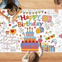 新しい誕生日落書きテーブルクロス子供絵画背景壁装飾使い捨て防水巨大着色紙ポスター