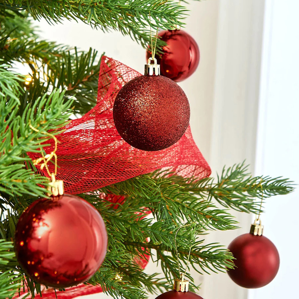 Bolas de Navidad galvanizadas de plástico de 8CM bola de oro de polvo adhesivo bola de brillo bola de brillo colgante artículos festivos decoración de ventanas