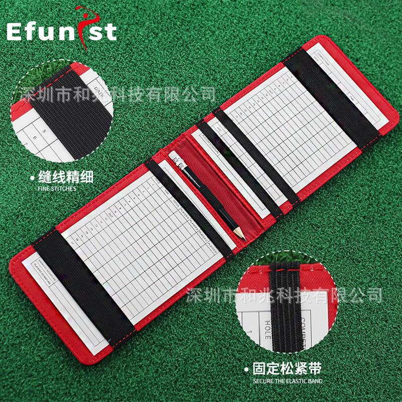 ゴルフスコアブックPUレザーワニ柄スコア帳記録球場競技スコアカード鉛筆部品セット