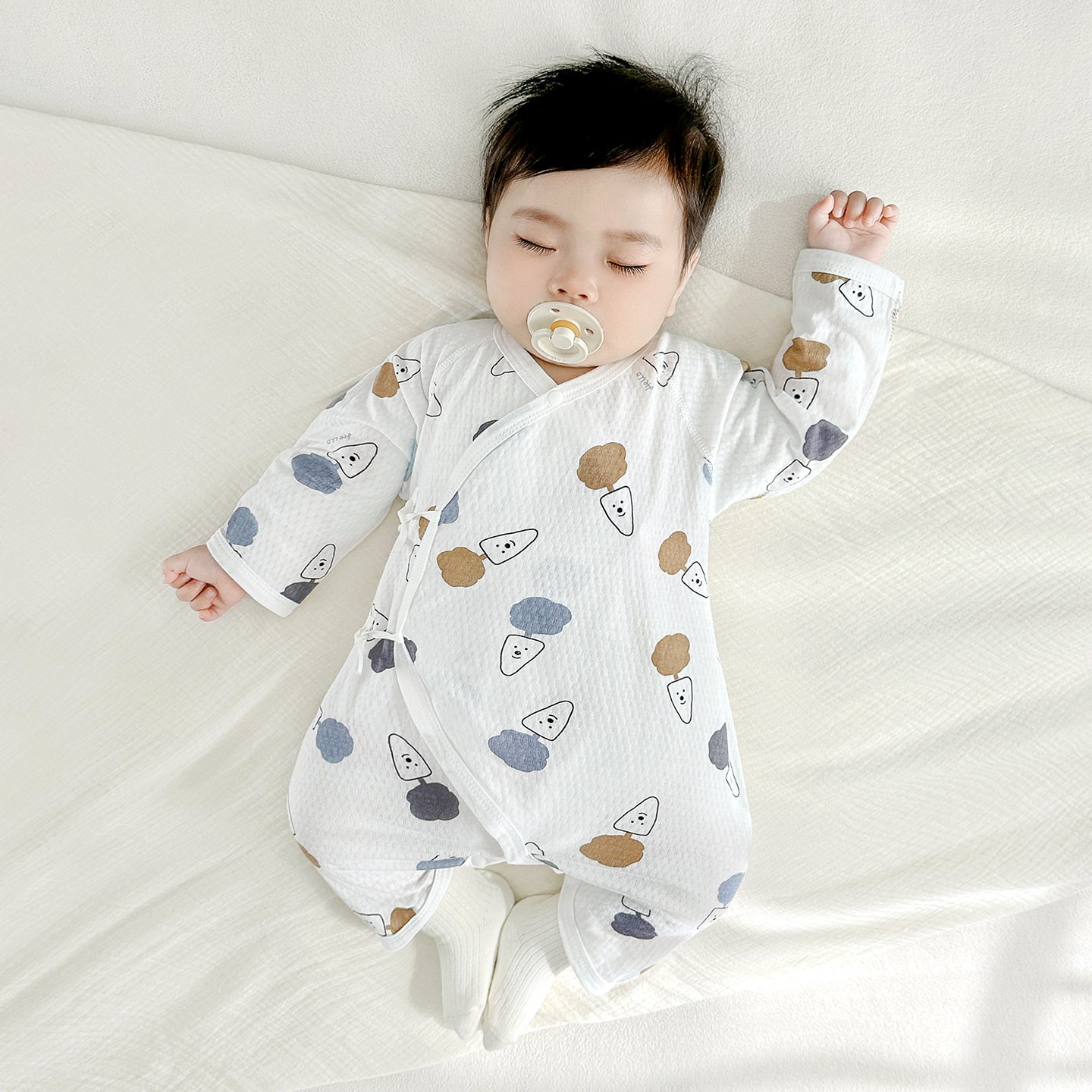 Ropa de bebé recién nacido en verano 0 algodón puro de marzo vestido de verano delgado de manga larga vestido de mariposa para niños pequeños mono de bebé image 9