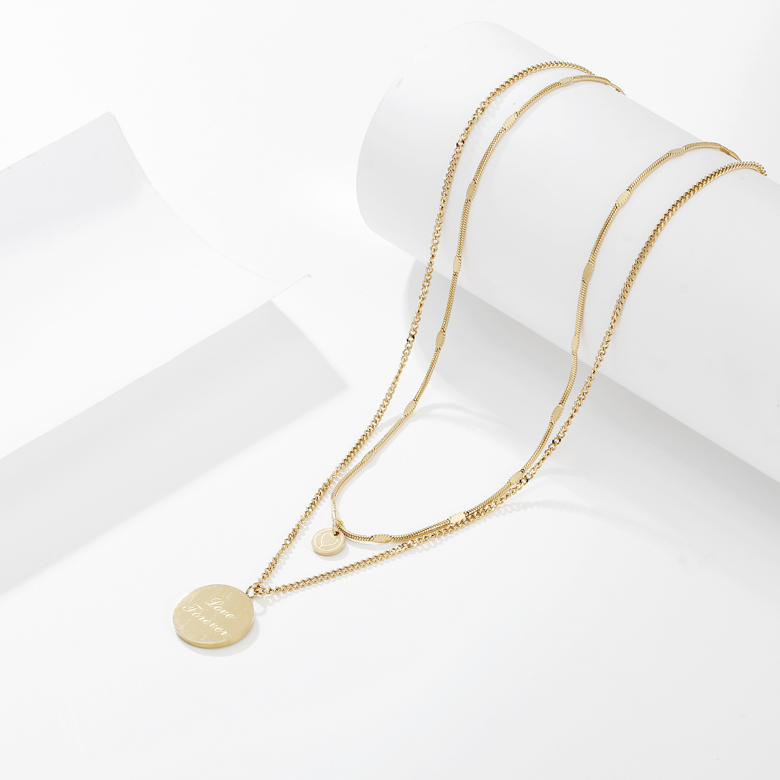 Modern Style Geometric Titanium Steel Necklace Plating Stainless Steel Necklaces