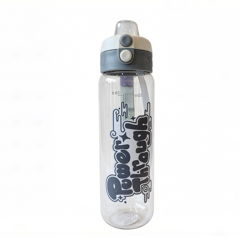 Taza de bebida doble resistente a altas temperaturas y alto valor facial en verano, hervidor de plástico deportivo al aire libre de gran capacidad, taza de agua para niños que no se rompe image 7