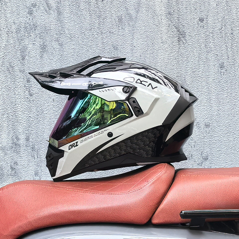 Cascos de Motocicleta Transfronterizos, Cascos de Carretera, Cascos de Una Sola Lente para Hombres y Mujeres, Cascos Integrales de Rally para Carretera y Todoterreno, Cascos para Viajes de Larga Distancia en Motocicleta