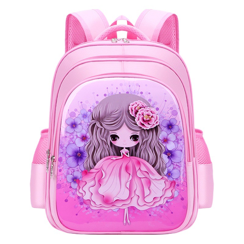 La mochila de las niñas para niños estudiante de la escuela primaria Linda reducción de carga impermeable Grado uno, tres, cuatro a seis niñas jardín de infantes