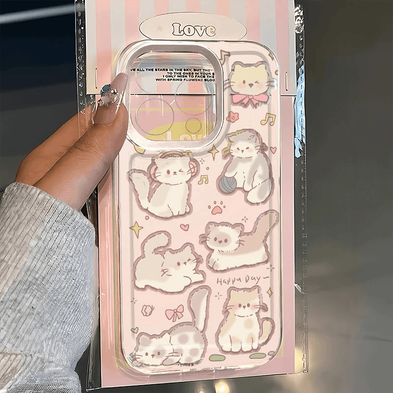 多只可爱猫咪适用苹果16PROMAX手机壳iPhone15创意14全包13软壳12|undefined