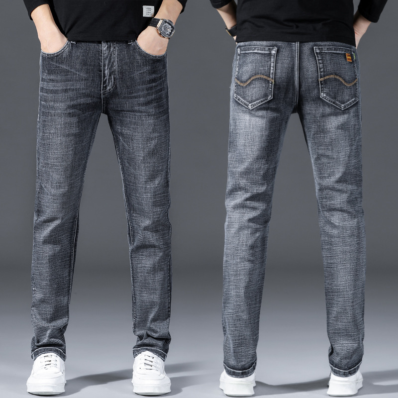Trendy Brand Men's Jeans Men's Spring and Autumn Loose Straight Slim Pants Spring Elastic Casual Youth Pants Men's Trendy Brand Men's Jeans Men's Spring and Autumn Loose Straight Slim Pants Spring Elastic Casual Youth Pants Men's