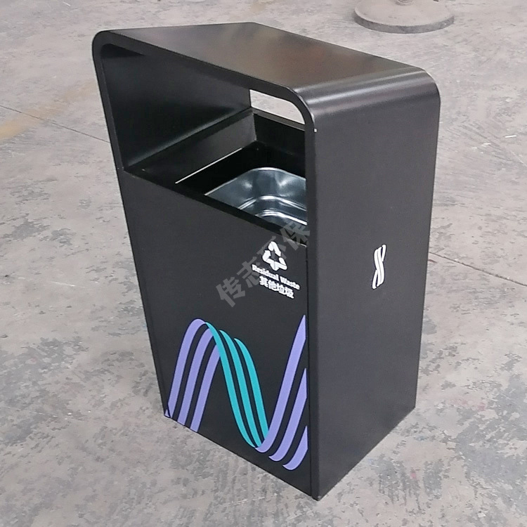 户外广场喷塑烤漆加厚不锈钢垃圾桶果皮箱创意单筒环卫方形回收箱