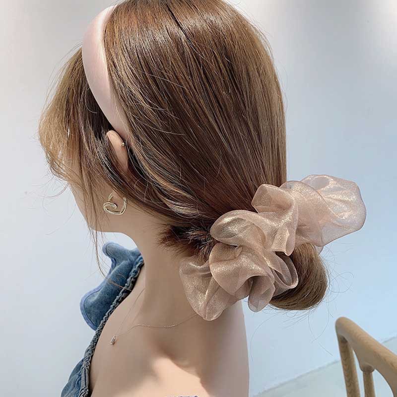 Elegante mesh haar scrunchie voor dames haaraccessoire_voghion.com