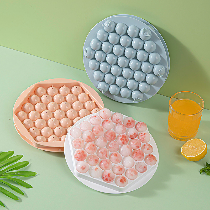 Circular Chessboard Ice Mold Ice Cube Tray Ice Ball Maker Ice Bag Freezer Machine Gadget with Lid Household Freezing