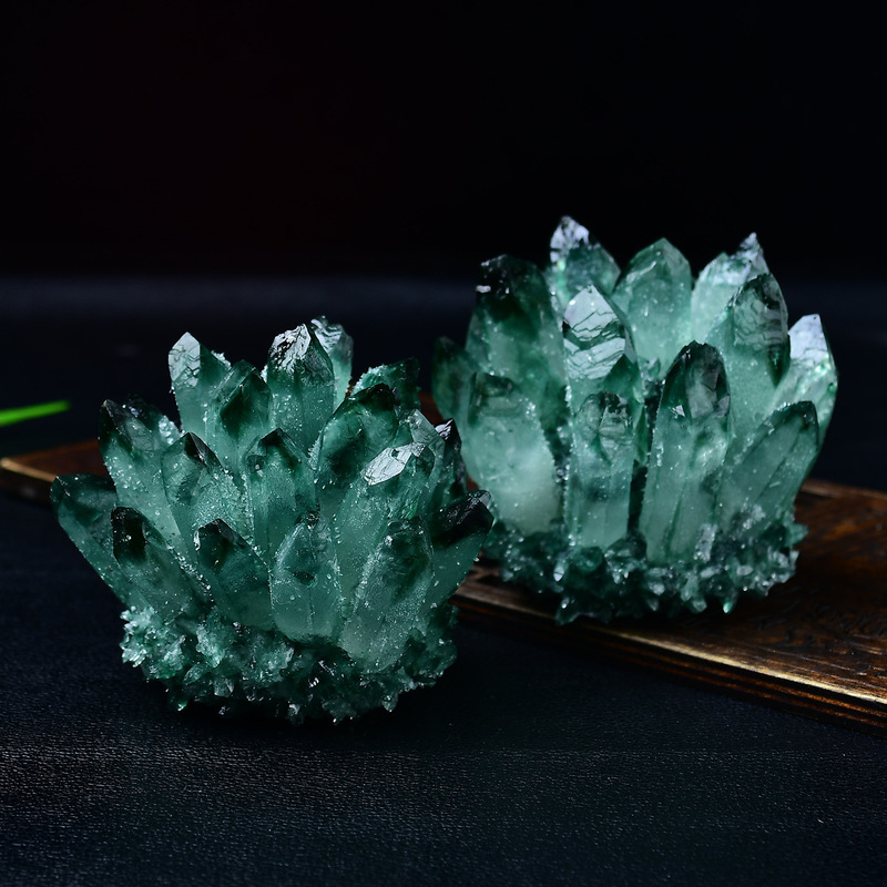天然水晶绿水晶簇水晶原石水晶摆件工艺品装饰品家居办公室批发|undefined