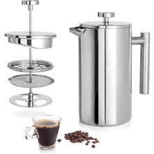 304不锈钢法压壶 咖啡壶欧式过滤手冲咖啡器具双层冲茶滤网泡茶壶